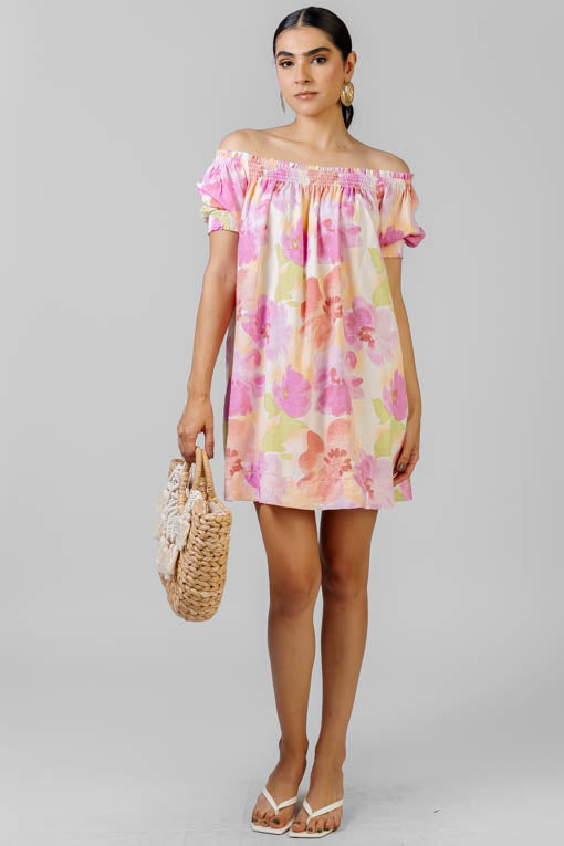 VESTIDO ROSA FLORAL