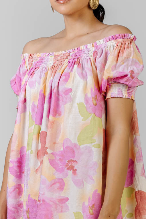 VESTIDO ROSA FLORAL