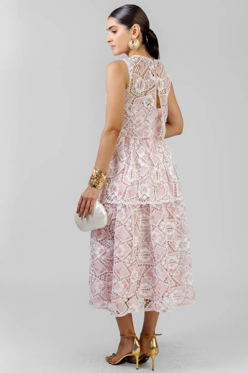 VESTIDO ROSA ENCAJE