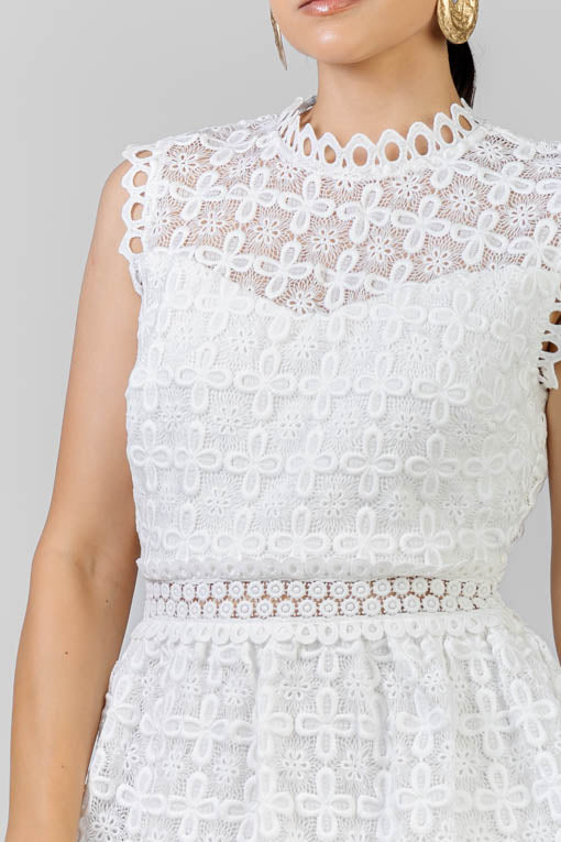 VESTIDO ENCAJE REJILLA