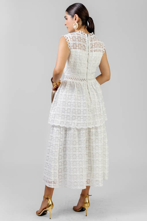 VESTIDO ENCAJE REJILLA