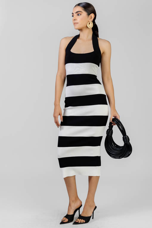 VESTIDO RAYAS HALTER
