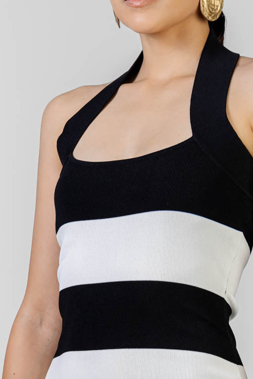 VESTIDO RAYAS HALTER