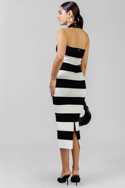 VESTIDO RAYAS HALTER
