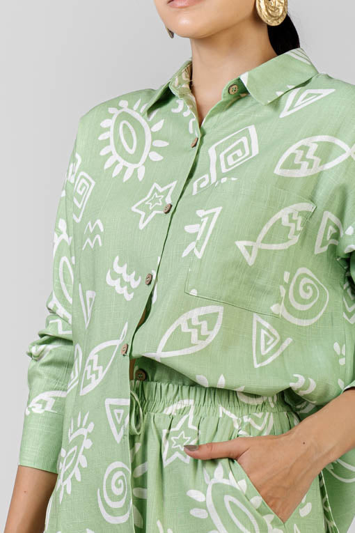 CONJUNTO VERDE ESTAMPADO