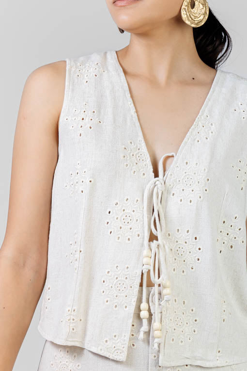 CONJUNTO BLUSA LAZOS LINO