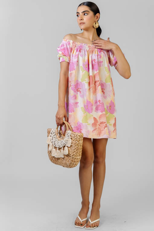 VESTIDO ROSA FLORAL