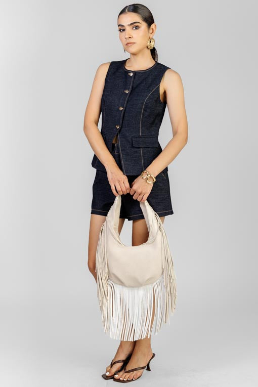 CONJUNTO CHALECO Y SHORT DENIM