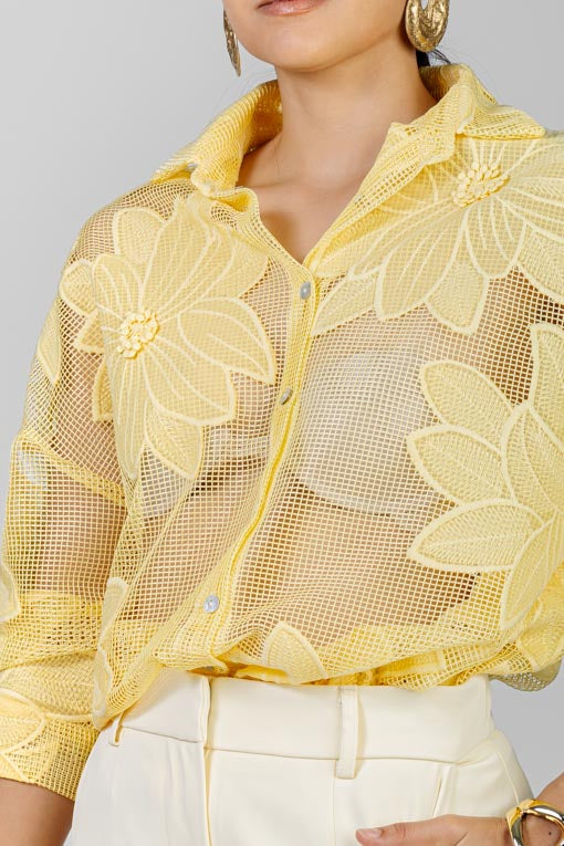 BLUSA CAMISERA AMARILLA