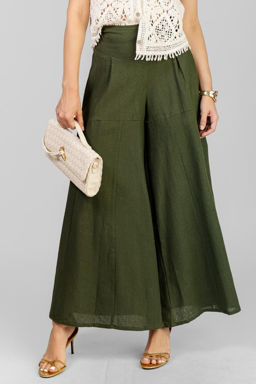 PANTALON LINO VERDE