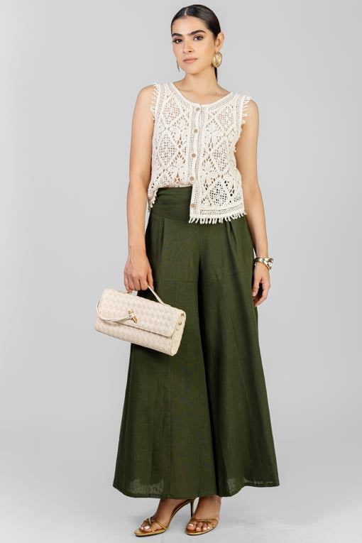 PANTALON LINO VERDE