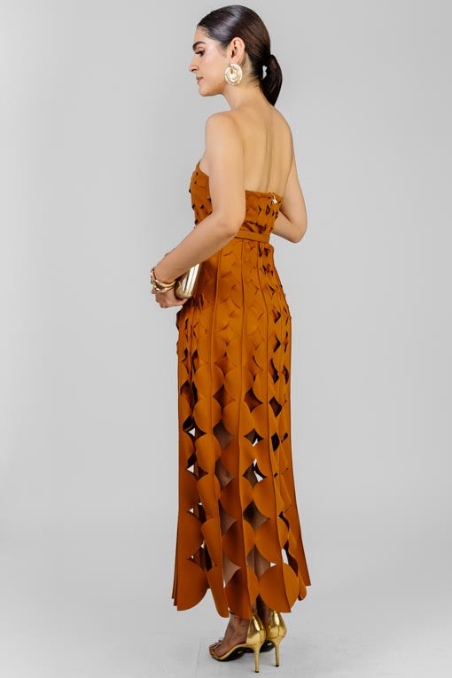 VESTIDO AROS CAFE
