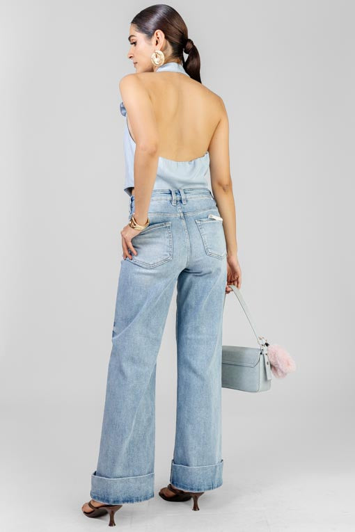 CHALECO HALTER FLOR