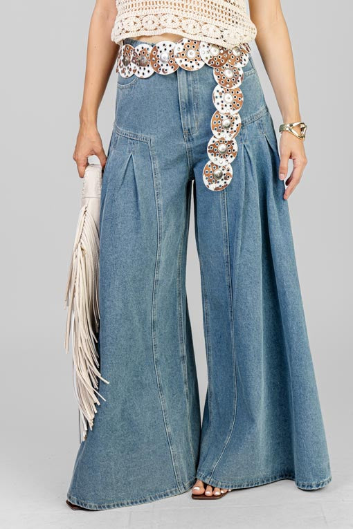 PANTALON PLISES DENIM