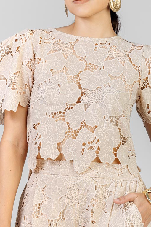 CONJUNTO GUIPUR BEIGE