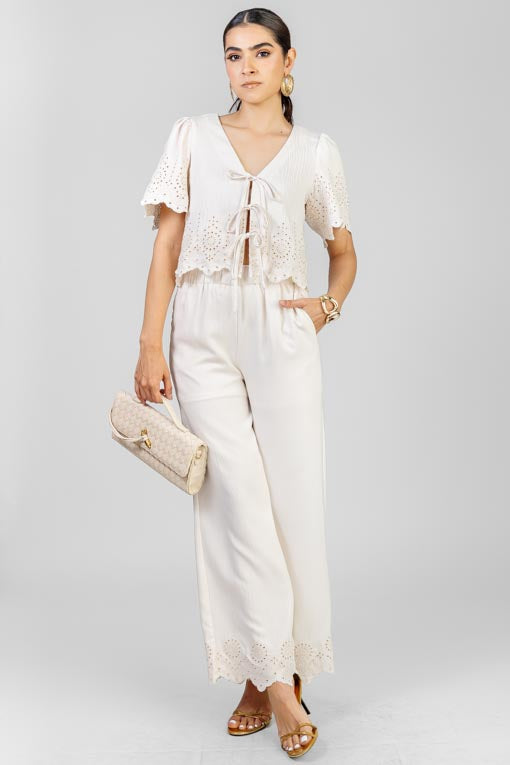 CONJUNTO BLUSA LAZOS BEIGE