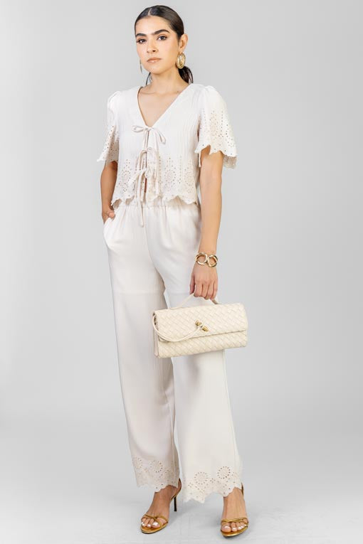 CONJUNTO BLUSA LAZOS BEIGE