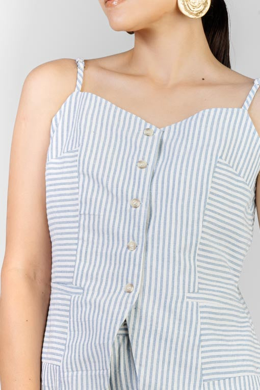 CONJUNTO BLUSA TIRANTE RAYA