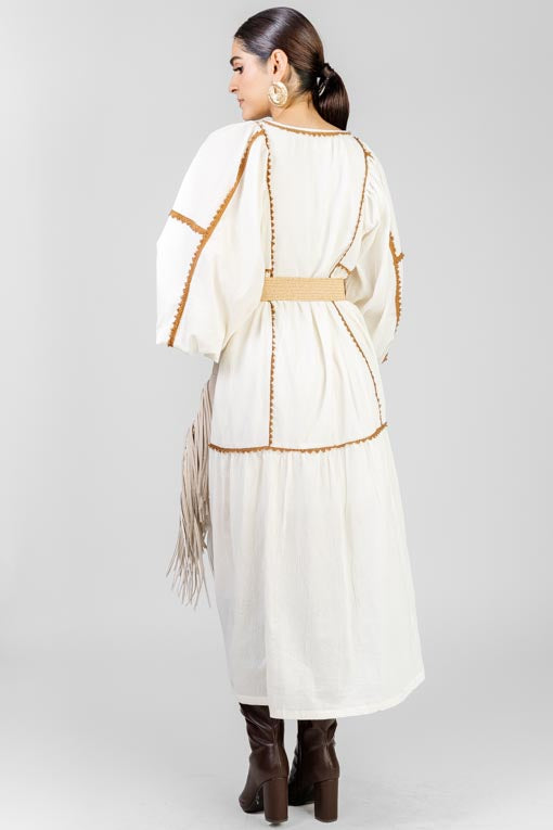 VESTIDO MANTA BORDADO