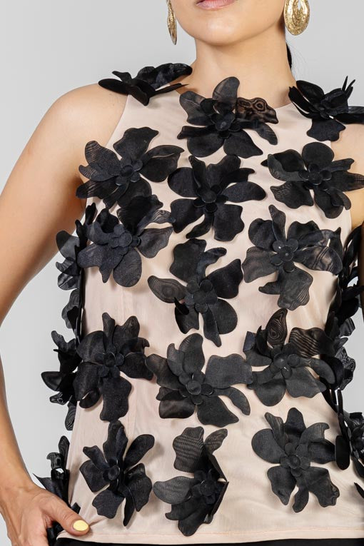 BLUSA FLORES ORGANZA