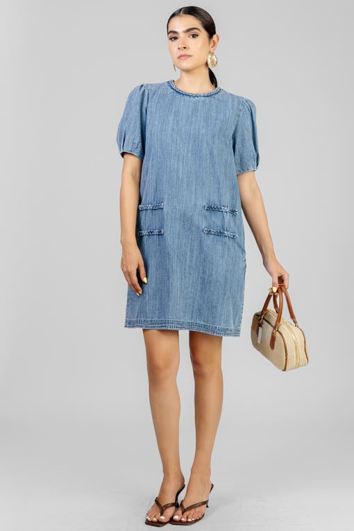 VESTIDO CUELLO TRENZA