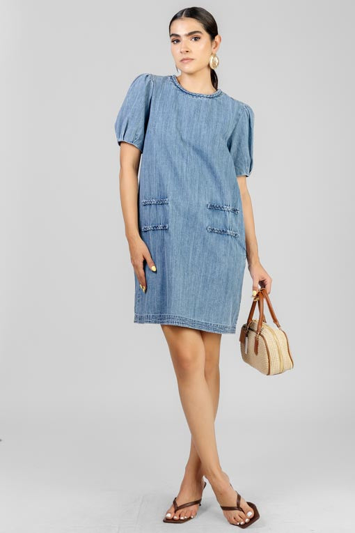 VESTIDO CUELLO TRENZA