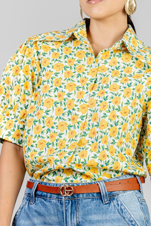 BLUSA FLORES AMARILLAS