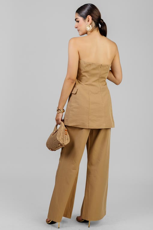 CONJUNTO BLUSA LARGA STRAPLESS