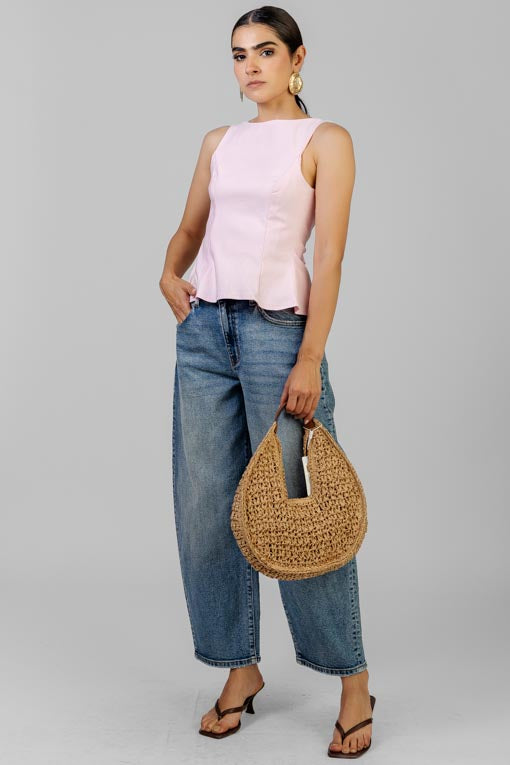 BLUSA ROSA LAZOS
