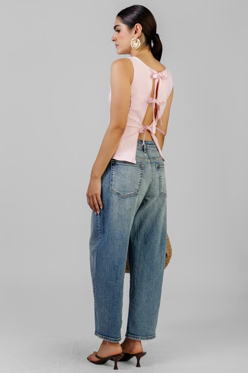BLUSA ROSA LAZOS