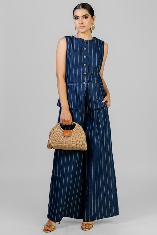 CONJUNTO MEZCLILLA RAYAS