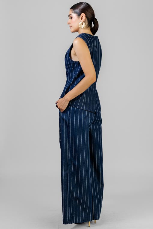 CONJUNTO MEZCLILLA RAYAS