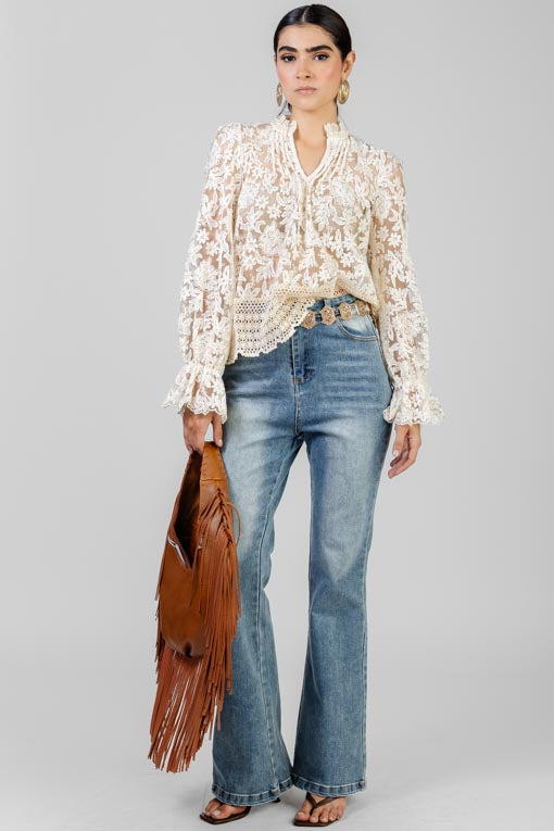 BLUSA ENCAJE BEIGE