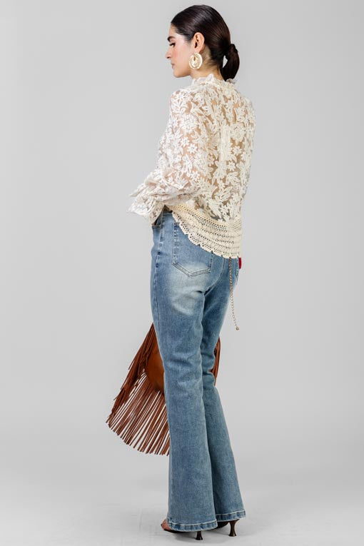 BLUSA ENCAJE BEIGE