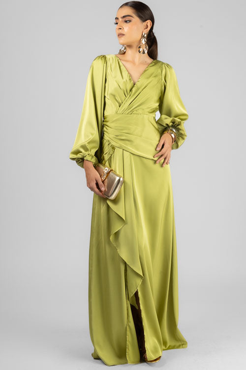 VESTIDO SATIN MANGA LARGA