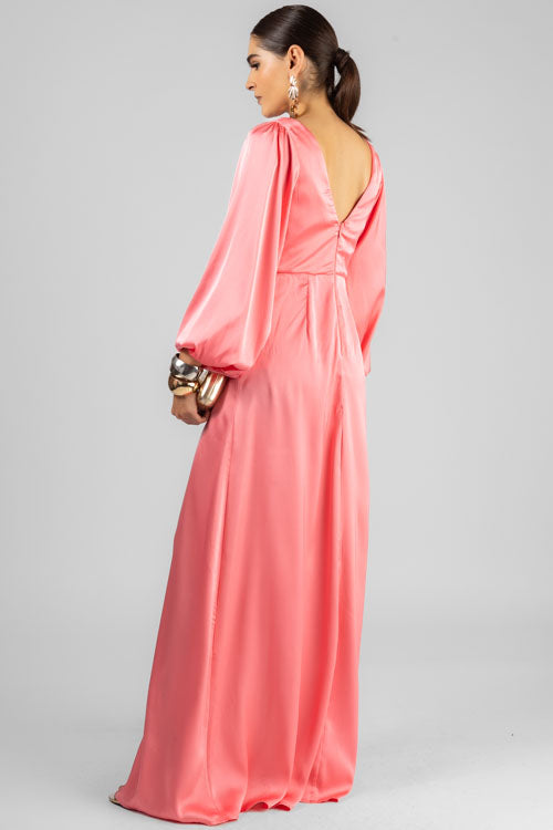 VESTIDO SATIN MANGA LARGA
