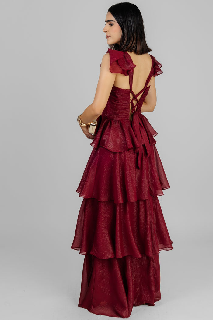 VESTIDO MAXI ESCALONADO