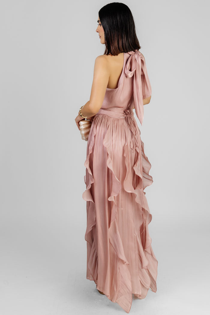 VESTIDO GALA VOLANTES