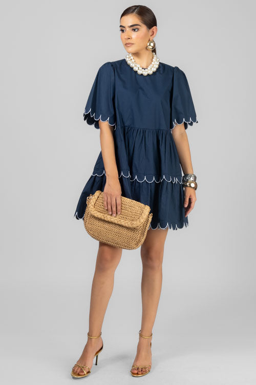 VESTIDO ONDAS BORDADAS
