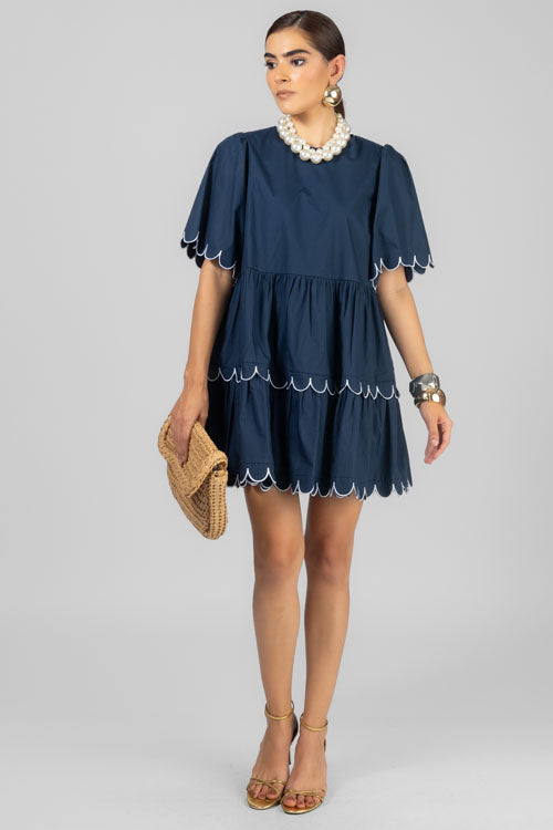 VESTIDO ONDAS BORDADAS