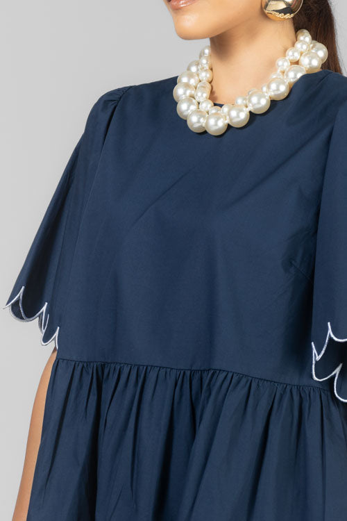 VESTIDO ONDAS BORDADAS