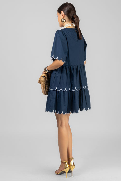 VESTIDO ONDAS BORDADAS