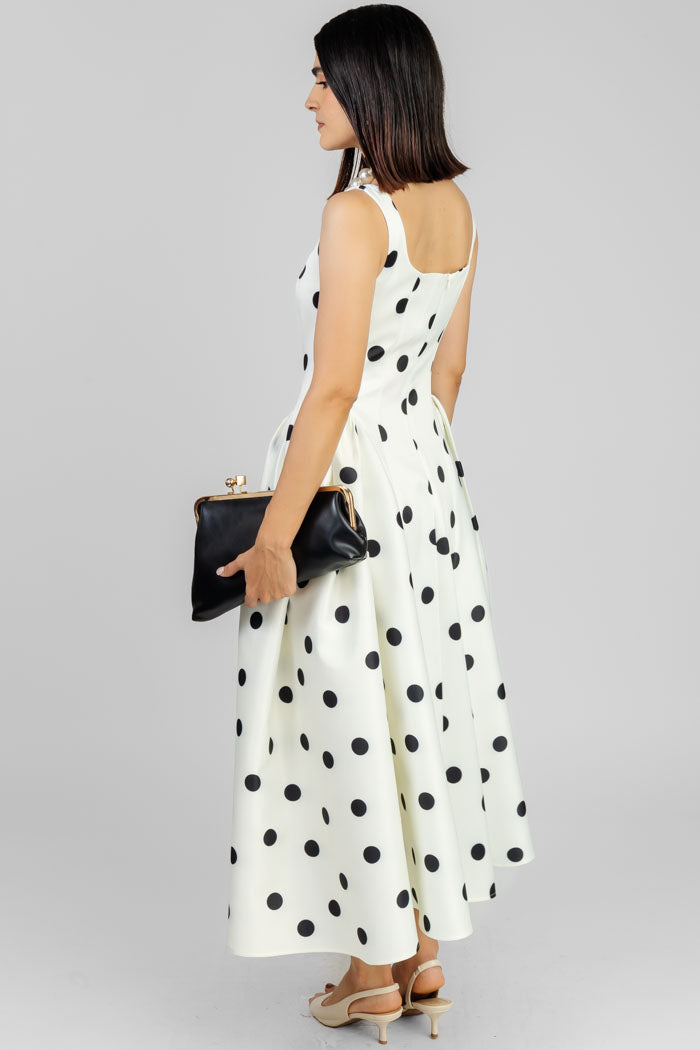VESTIDO MIDI ESTAMPADO LUNARES
