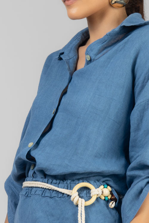CONJUNTO CAMISA Y FALDA LINO