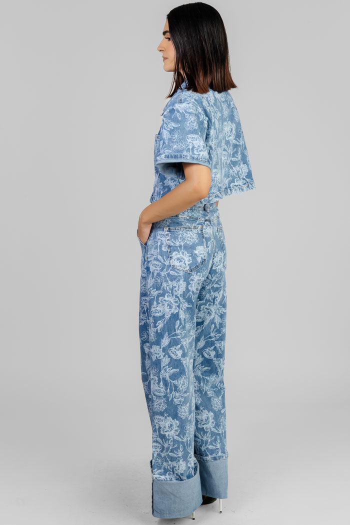 CONJUNTO DENIM FLORAL CHIC