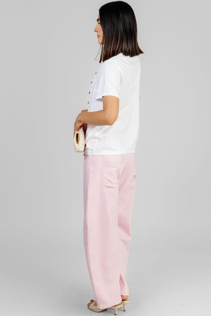BLUSA BLANCA CON BOTONES