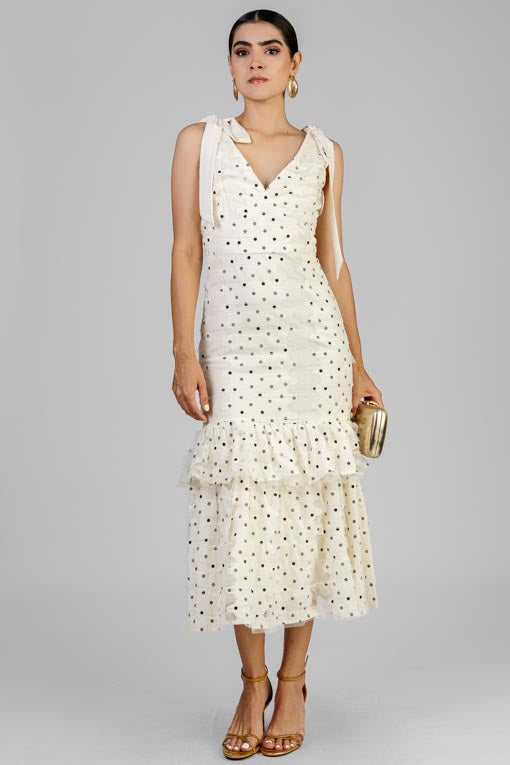 VESTIDO LUNARES CON ENCAJE
