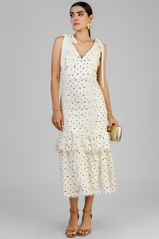 VESTIDO LUNARES CON ENCAJE