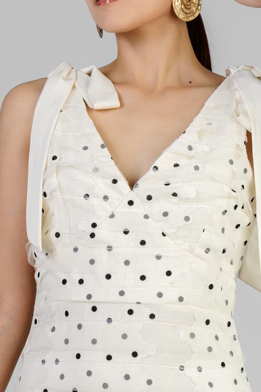 VESTIDO LUNARES CON ENCAJE