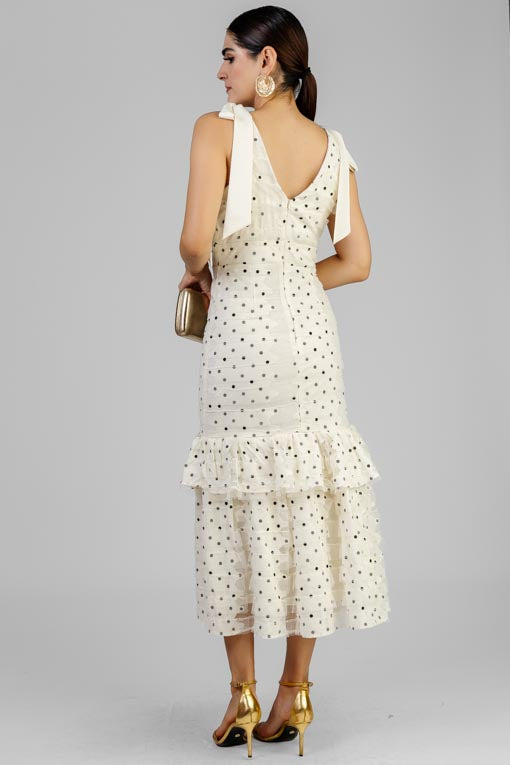 VESTIDO LUNARES CON ENCAJE